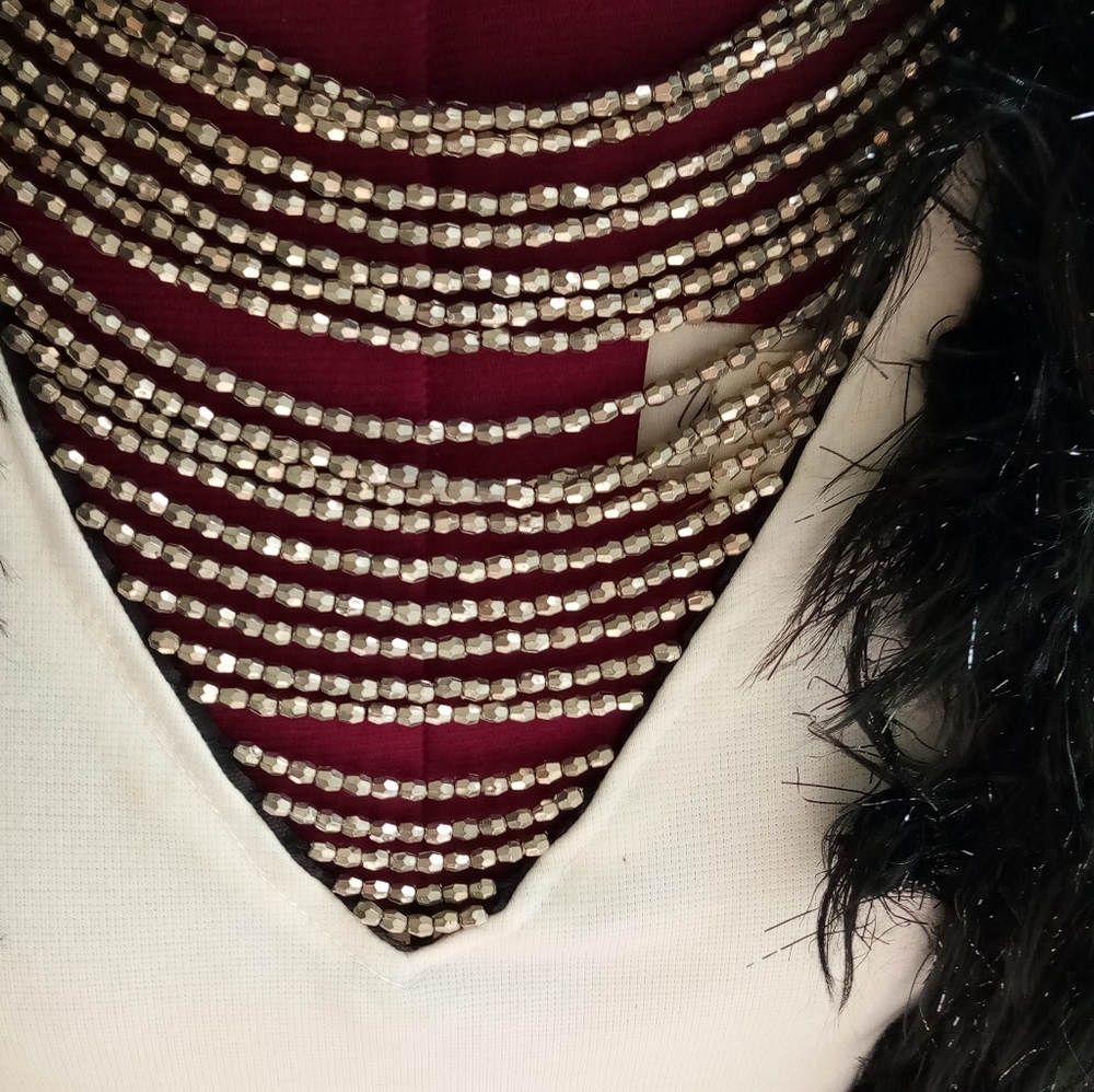 rhinestone neckline uniquely made cocktail dress - Picture 2 of 5